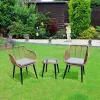 Garden Select rattan kerti bútorszett székekkel és üveglapos asztallal