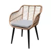 Garden Select rattan kerti bútorszett székekkel és üveglapos asztallal