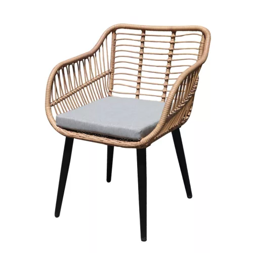 Garden Select rattan kerti bútorszett székekkel és üveglapos asztallal