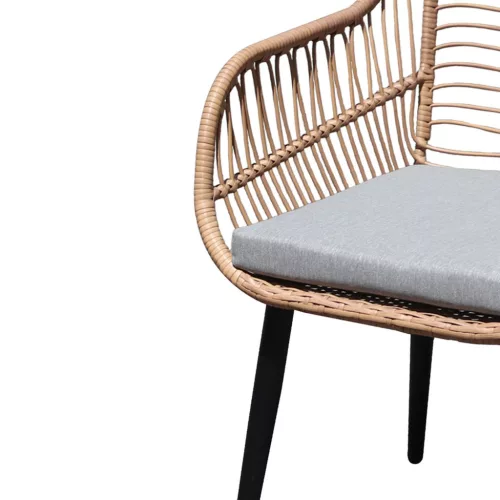 Garden Select rattan kerti bútorszett székekkel és üveglapos asztallal