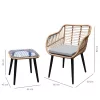 Garden Select rattan kerti bútorszett székekkel és üveglapos asztallal