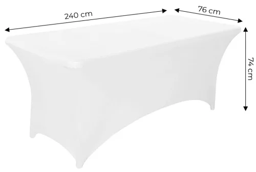MultiGarden fehér sztreccs asztalterítő catering asztalhoz 240 cm 8FT