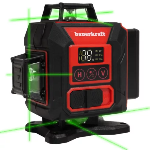 LONGWELL INDUSTRIAL LTD 360° 4D keresztvonalas zöld lézerszintező, 16 vonalas