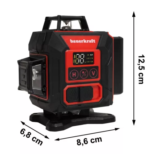 LONGWELL INDUSTRIAL LTD 360° 4D keresztvonalas zöld lézerszintező, 16 vonalas