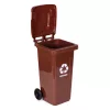 MULTISTORE BIO hulladéktároló kuka 120L barna, gumikerékkel