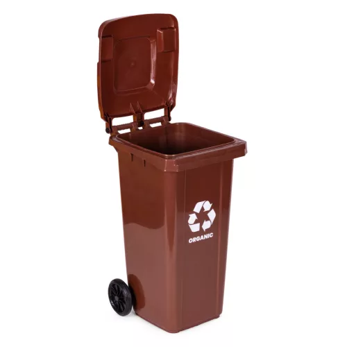 MULTISTORE BIO hulladéktároló kuka 120L barna, gumikerékkel