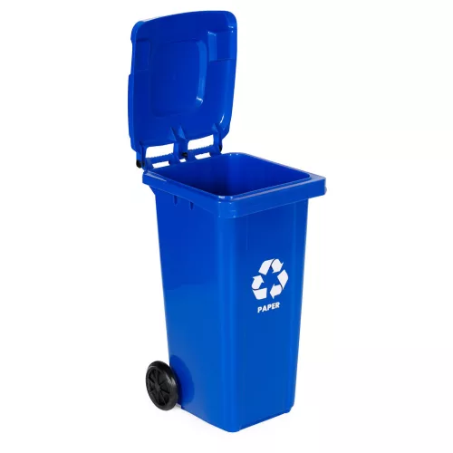 MULTISTORE 3x120L hulladéktároló szett, kék zöld sárga, papír üveg műanyag, gumikerékkel
