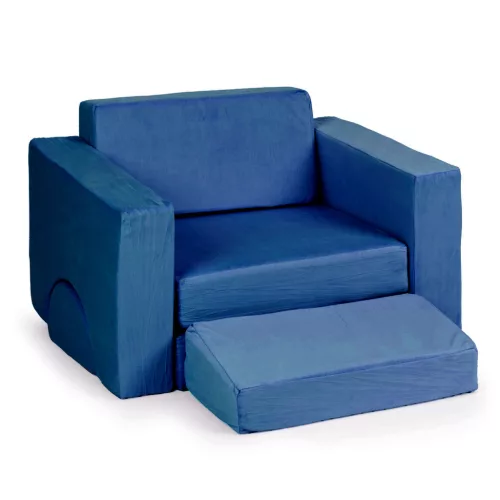 ECOTOYS moduláris fotel gyerekeknek, összecsukható, 8 puha párnával, kék