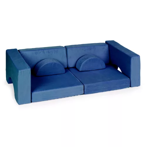 ECOTOYS moduláris fotel gyerekeknek, összecsukható, 8 puha párnával, kék