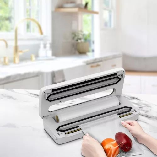 WEBBER 120W vákuumfóliázó élelmiszercsomagoláshoz, tartozékokkal, fehér