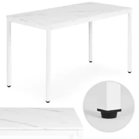   ModernHome fehér márványhatású konyha- és étkezőasztal, számítógépasztal 120x60 cm, 4-5 fő részére