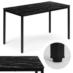   ModernHome konyha-étkezőasztal 4-5 személyre, 120x60 cm, fekete márvány mintás
