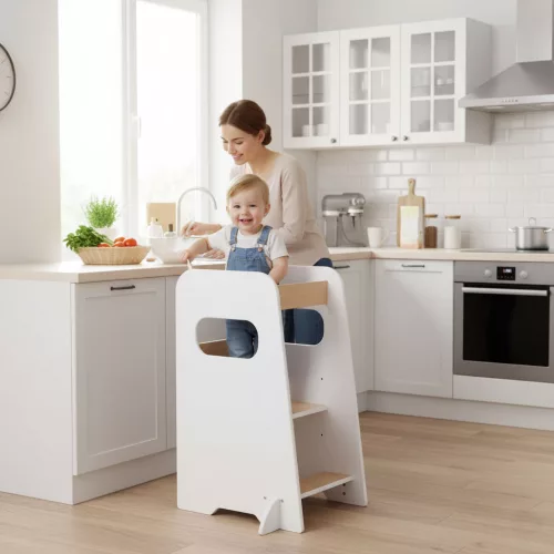 ECOTOYS Montessori állítható fellépő tanulótorony gyerekeknek