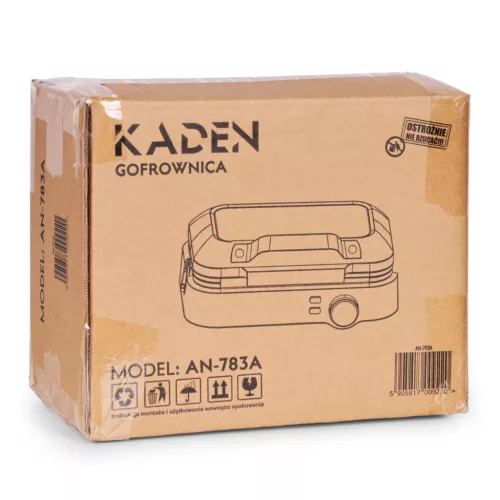 KADEN gofrisütő 2 nagy gofrihoz, tapadásmentes bevonattal, hőmérséklet-szabályozással, 1200W
