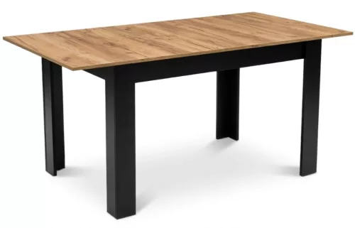 LEOBERT kihúzható téglalap alakú asztal konyhába és étkezőbe, 120–160 × 80 cm, craft oak