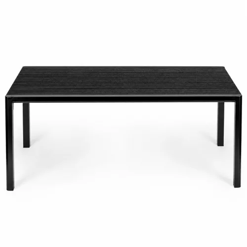 MultiGarden 8 személyes fekete kerti asztal teraszra és kertbe 180×90 cm