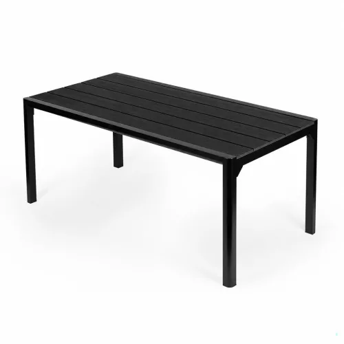 MultiGarden 8 személyes fekete kerti asztal teraszra és kertbe 180×90 cm