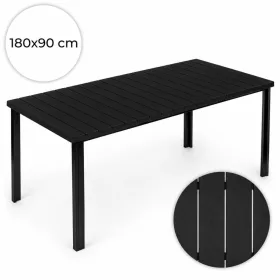   MultiGarden 8 személyes kerti asztal teraszra és kertbe 180×90 cm, fekete