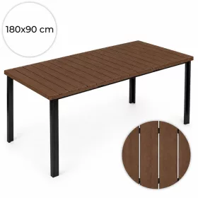   MultiGarden 8 személyes kerti asztal 180×90 cm, barna asztallappal