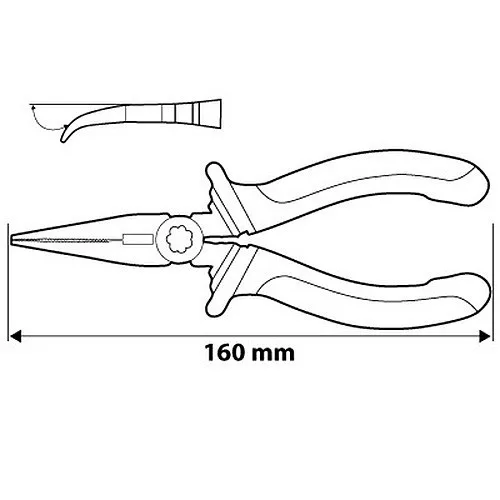 NEO TOOLS Hajlított CSŐRŰ FOGÓ 160MM 25 év garanciával 01-015