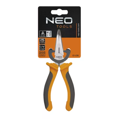 NEO TOOLS Hajlított CSŐRŰ FOGÓ 200MM 25 év garanciával 01-016