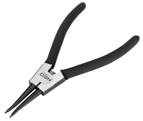 NEO TOOLS Zégergyűrű fogó 180mm, külső, egyenes, CrMo, 19 - 60mm, csúcs diameter 1,8 - 2,5mm 25 év garanciával 01-087