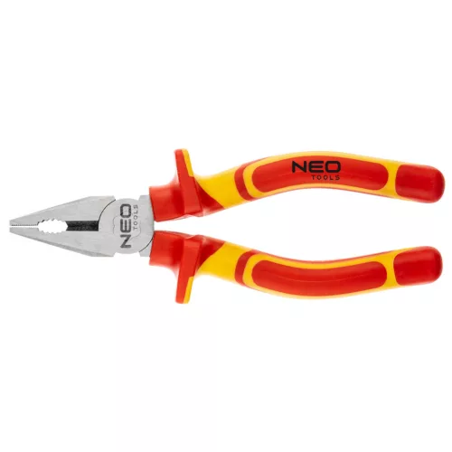 NEO TOOLS Kombinált fogó 1000V, szigetelt, 180mm (7"), CrV, polírozott 25 év garanciával 01-221