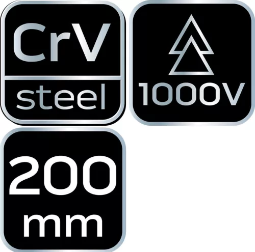 NEO TOOLS Kombinált fogó 1000V, szigetelt, 200MM(8"), CrV, polírozott 25 év garanciával 01-222