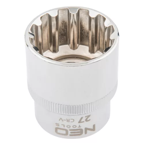 NEO TOOLS Dugókulcs 27mm, 1/2", SPLINE 25 év garanciával 08-597