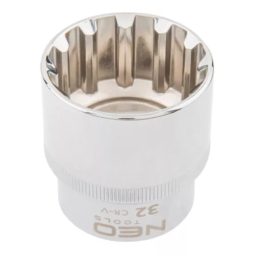 NEO TOOLS Dugókulcs 32mm, 1/2", SPLINE 25 év garanciával 08-599