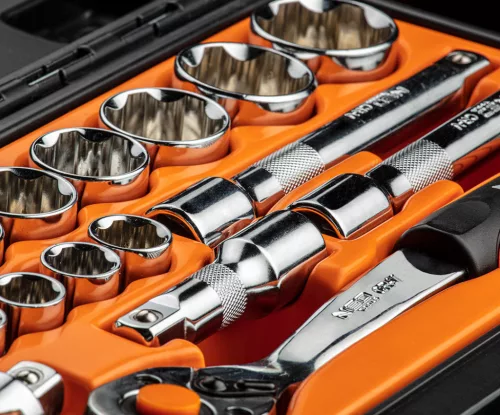 NEO TOOLS Dugókulcskészlet 1/2", 23db, 90 fogas racsni! 25 év garanciával 08-694