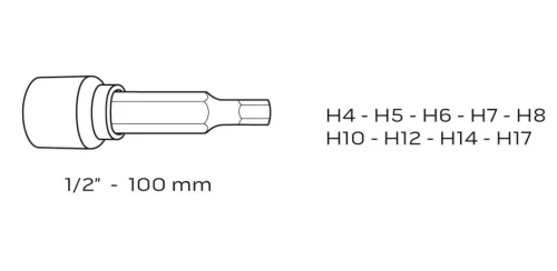 NEO TOOLS IMBUSZKULCS készlet 9db, 1/2", 100mm 25 év garanciával 08-706
