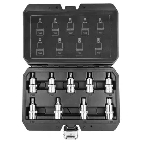   NEO TOOLS Torxkulcs készlet 9db, 1/2" 55mm 25 év garanciával 08-707