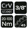 NEO TOOLS Nyomatékkulcs 3/8"x420mm, 20-100NM 25 év garanciával 08-824