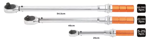 NEO TOOLS Nyomatékkulcs készlet 3db, 1/4"(5-23 Nm), 3/8"(20-120 Nm), 1/2"(60-330 Nm) 08-843
