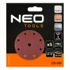 NEO TOOLS Csiszolókorong tépőzáras 150mm, P60, 9 lyukkal, 5db, 04-721-hez 08-991