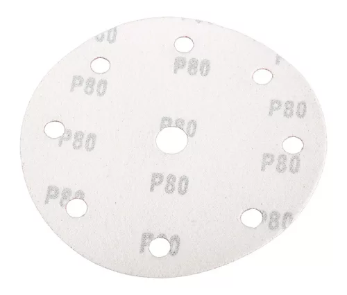 NEO TOOLS Csiszolókorong tépőzáras 150mm, P80, 9 lyukkal, 5db, 04-721-hez 08-992