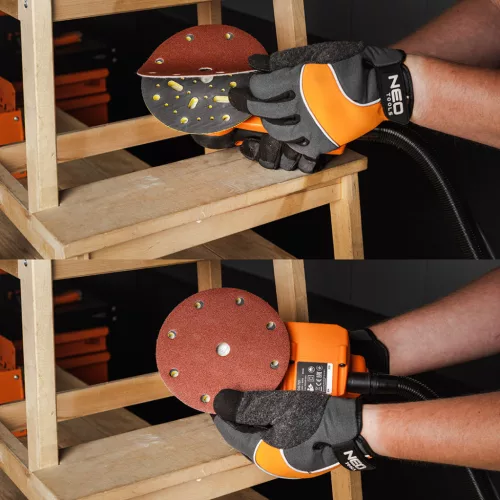 NEO TOOLS Csiszolókorong tépőzáras 150mm, P180, 9 lyukkal, 5db, 04-721-hez 08-995