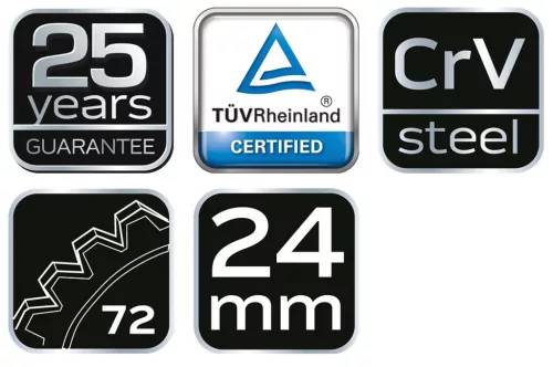 NEO TOOLS Racsnis csillag-villáskulcs 24mm 25 év garanciával 09-043