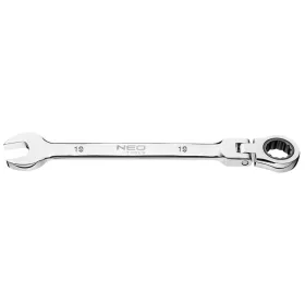   NEO TOOLS Racsnis, csuklós csillag-villáskulcs 19mm 25 év garanciával 09-061