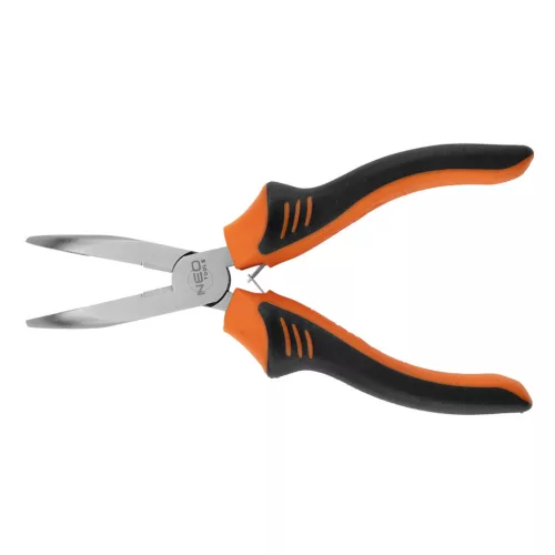 NEO TOOLS Hosszúcsőrű fogó, hajlított 180mm 25 év garanciával 01-255