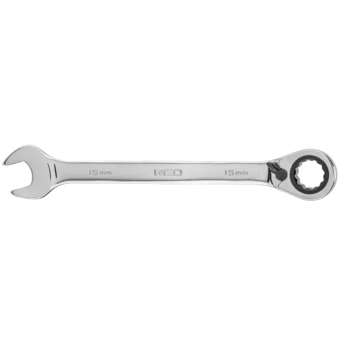 NEO TOOLS Racsnis csillag-villáskulcs 15mm 25 év garanciával 09-327