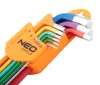 NEO TOOLS Imbuszkulcs készlet 9db hosszú 1.5-10mm, színes 25 év garanciával 09-512