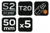 NEO TOOLS Torziós ütvecsavarozó bitek S2, 50mm, T20, 5db 09-584