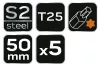 NEO TOOLS Torziós ütvecsavarozó bitek S2, 50mm, T25, 5db 09-585