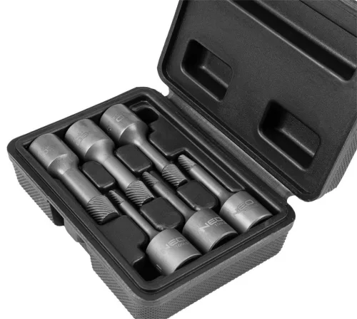 NEO TOOLS Törtcsavar-kihajtó készlet 3/8" 6db, 2-10mm (M5-M20) 25 év garanciával 09-605