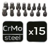 NEO TOOLS Törtcsavar-kihajtó készlet, 1/2", 15db, 3-14mm (M6-M24) 25 év garanciával 09-607