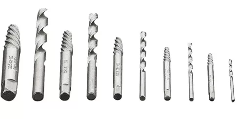 NEO TOOLS Törtcsavar-kihajtó készlet, négyszög vég, vezetőfúrókkal, 10db, 2-14mm (M3-M18) 25 év garanciával 09-609
