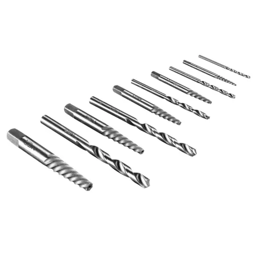 NEO TOOLS Törtcsavar-kihajtó készlet, négyszög vég, vezetőfúrókkal, 10db, 2-14mm (M3-M18) 25 év garanciával 09-609