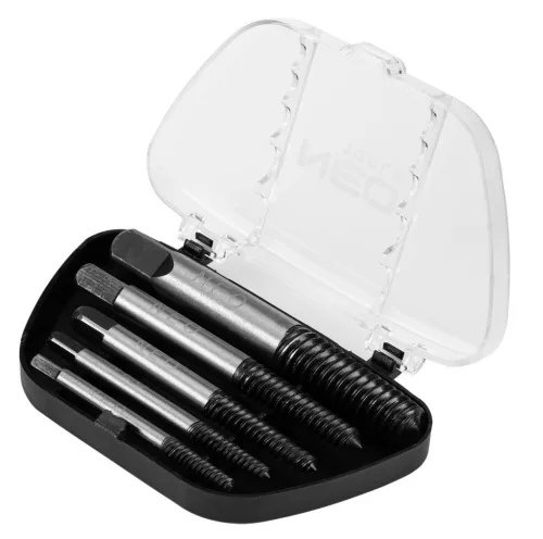 NEO TOOLS Törtcsavar-kihajtó készlet, 5db, négyszög vég, 2-14mm (M3-M18) 25 év garanciával 09-615